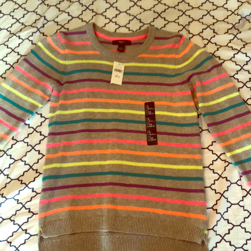 GAP striped cozy crewneck sweater size 10-11!